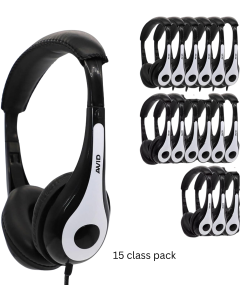 AVID-35 White Headset 15 Unit Classpack.