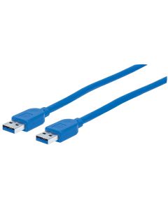Z Manhattan USB-A to USB-A Cable, 1.8m, Male to Male, 5 Gbps (USB 3.2 Gen1 aka USB 3.0), SuperSpeed USB, Blue