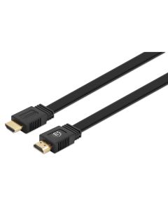 Manhattan HDMI Cable with Ethernet (Flat), 4K@60Hz (Premium High Speed), 2m, Male to Male, Ultra HD 4k x 2k