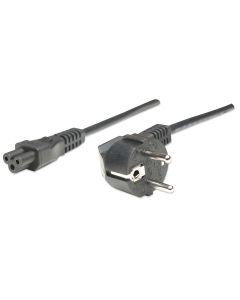Manhattan Power Cord/Cable, Euro 2-pin (CEE 7/4) plug to C5 Female (cloverleaf/triangular), 1.8m, 16A
