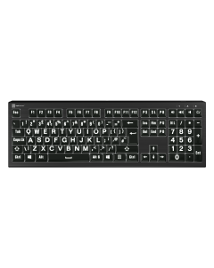 Logickeyboard XLPrint ASTRA2 PC White on Black UK Keyboard