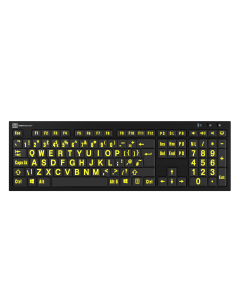 Logickeyboard XLPrint NERO PC Yellow on Black UK Keyboard