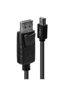 Lindy 2m Mini DisplayPort Male to DisplayPort Male, Black