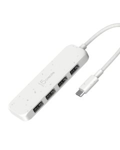 J5Create JCH341EW-N (Nature White) Eco-Friendly USB-C to 4-Port Type-A Gen 2 Hub