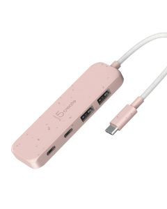 J5Create JCH342ER-N (Earth Rose) Eco-Friendly USB-C to 4-Port Type-C & Type-A Gen 2 Hub