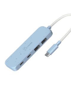 J5Create JCH342EC-N (Cyan) Eco-Friendly USB-C to 4-Port Type-C & Type-A Gen 2 Hub