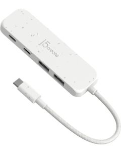 J5Create Eco-Friendly USB-C to 4-Port Type-C & Type-A Gen 2 Hub - White
