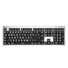 Logickeyboard Large Print ALBA MAC White on Black UK Keyboard