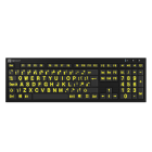 Logickeyboard XLPrint NERO PC Yellow on Black UK Keyboard