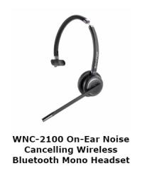 Andrea Communications WNC-2100 On-Ear Noise Cancelling Wireless Bluetooth Mono Headset