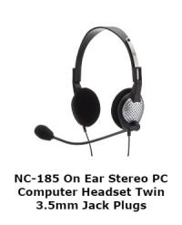 Andrea Communications NC-185 On Ear Stereo PC Computer Headset with Twin 3.5mm Jack Plugs